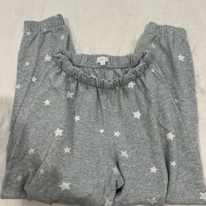 Gray Star Print Pajama Pants